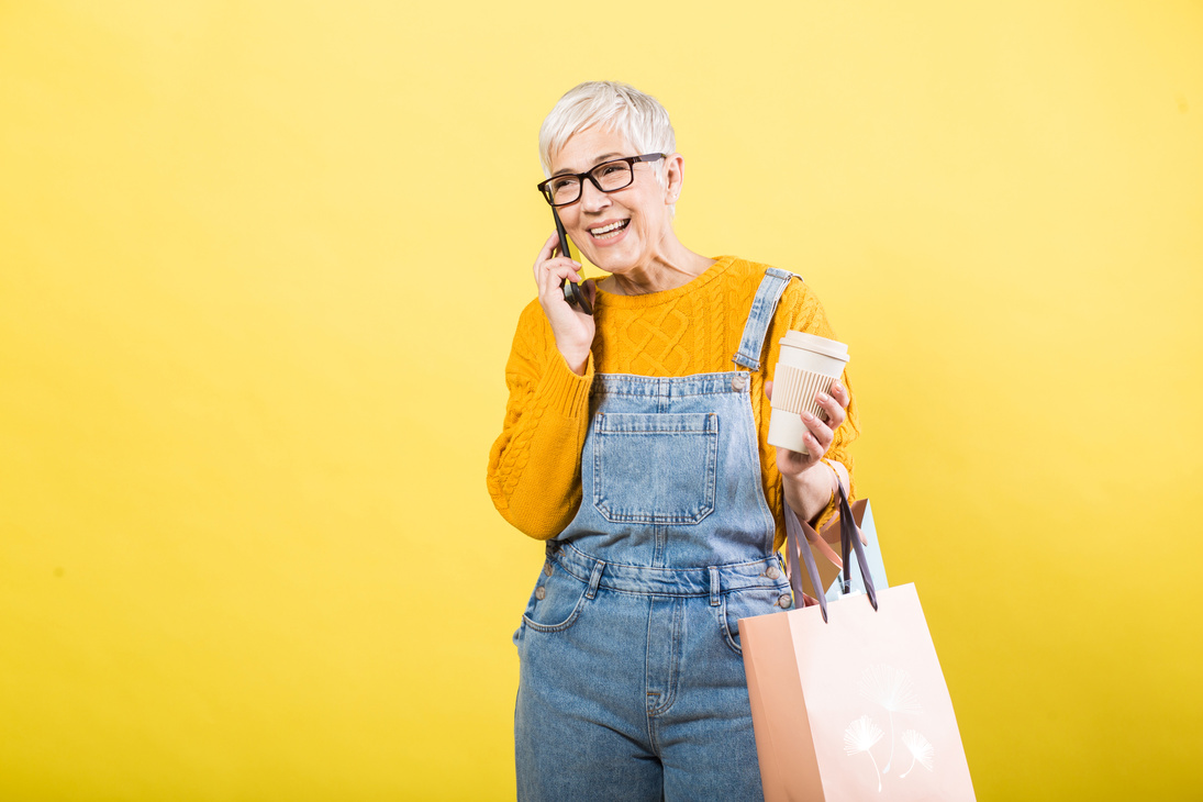 Adult person using the phone